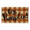 Contemporary Home Living "Hey Pumpkin!" Fall Harvest Check Doormat - 30" x 18"